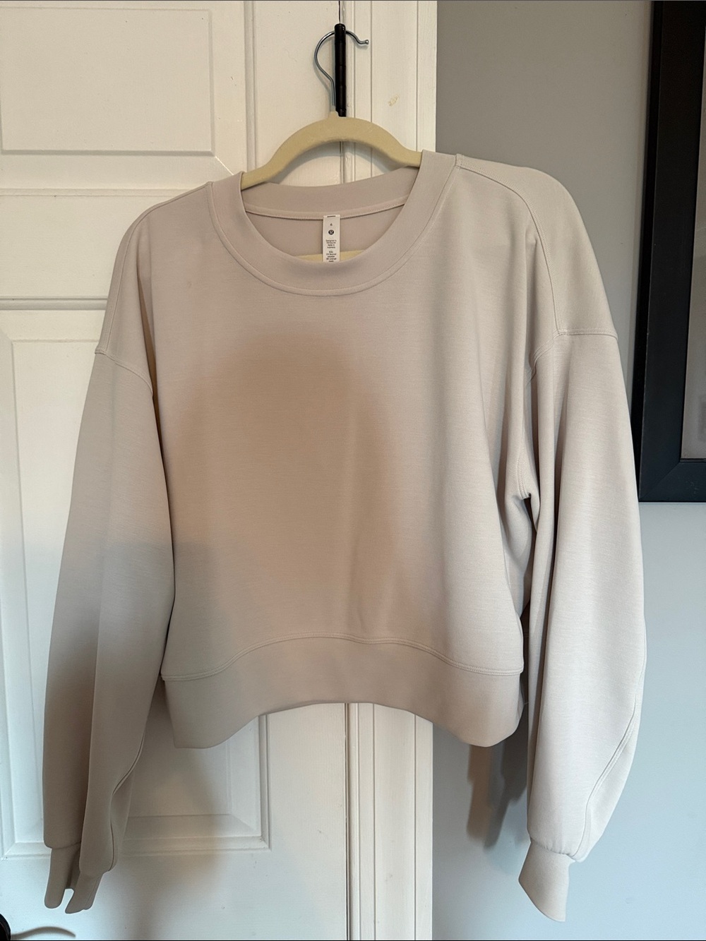 Lululemon Women's Cropped Soft Crewneck Sweatshirt - Light Beige